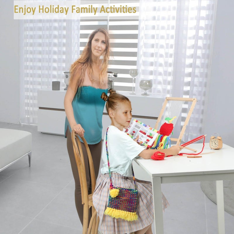 Parrovel Weaving Loom for Beginners Adults/Kids and 1 Set of Weaving Works Complete Yarn Kit with Detailed Friendly Instructions, Parents and Children in The Holiday Experience Weaving Brings Fun_Apple - Image 5